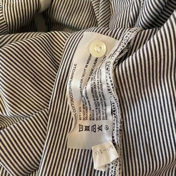 Otto Kern Grey and White Stripe Blouse Size 2 - Picture 10 of 10